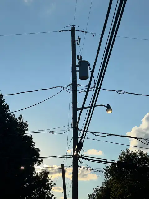 Evening glow illuminating the urban web.